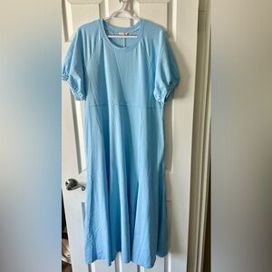 JODIFL Light Blue Short Sleeve Midi Dress